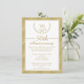 Laurel Wreath 50th Wedding Jubileum Uitnodiging (Staand voorkant)