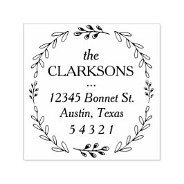 Laurel Wreath Address Stamp Zelfinktende Stempel