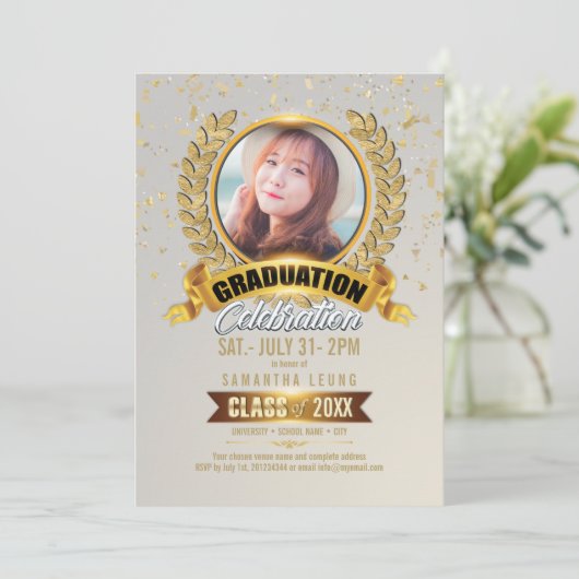 Laurel Wreath Afstuderen Foto ID833 Kaart (Staand voorkant)