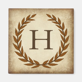 Laurel Wreath Aged Papyrus Initiaal H Magneet