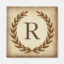 Laurel Wreath Aged Papyrus Initiaal R Magneet