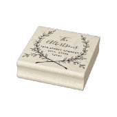 Laurel Wreath Calligrafie Naam Retouradres Rubberstempel (Stempel)