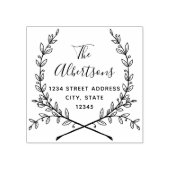 Laurel Wreath Calligrafie Naam Retouradres Rubberstempel (Afrduk)