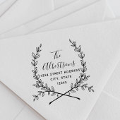 Laurel Wreath Calligrafie Naam Retouradres Zelfinktende Stempel