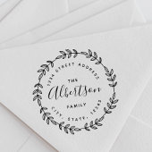 Laurel Wreath Circulaire Familienaam Retouradres Rubberstempel