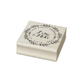 Laurel Wreath Couple Names Wedding Return Address Rubberstempel (Stempel)