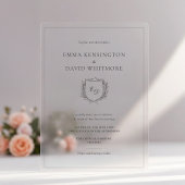 Laurel Wreath & Crest Minimalist Elegant Wedding Acryl Uitnodigingen