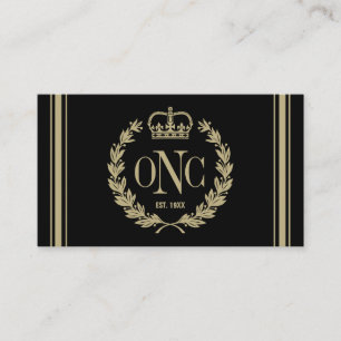 Laurel Wreath & Crown Monogrammed Visitekaartje