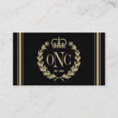 Laurel Wreath & Crown Monogrammed Visitekaartje (Voorkant)