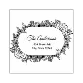 Laurel Wreath Custom Familienaam Retouradres Rubberstempel (Afrduk)