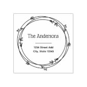 Laurel Wreath Custom Familienaam Retouradres Rubberstempel (Afrduk)