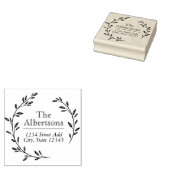 Laurel Wreath Custom Familienaam Retouradres Rubberstempel (Gestempeld)