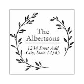 Laurel Wreath Custom Familienaam Retouradres Rubberstempel (Afrduk)