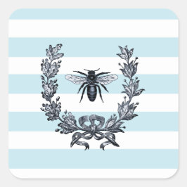 Laurel Wreath en Napoleontische Bijencontour Vierkante Sticker