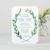 Laurel Wreath Eucalyptus Leaf Branch Modern Simple Kaart (Staand voorkant)