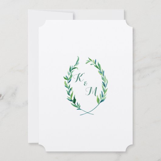 Laurel Wreath Eucalyptus Leaf Branch Modern Simple Kaart (Achterkant)