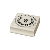 Laurel Wreath Familienaam Monogram Retouradres Rubberstempel (Stempel)