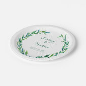 Laurel Wreath Garland Foliage Circle Reception Art Papieren Bordje (Gekanteld)