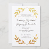 Laurel Wreath Gold Leaf Wedding Uitnodiging (Voorkant)