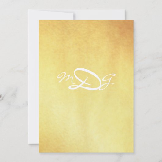 Laurel Wreath Gold Leaf Wedding Uitnodiging (Achterkant)