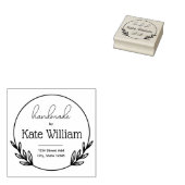 Laurel Wreath handgemaakte retouradres stempels (Gestempeld)