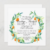 Laurel Wreath Kumquat Leaf Branch Modern Square Kaart (Voorkant / Achterkant)