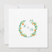 Laurel Wreath Kumquat Leaf Branch Modern Square Kaart (Achterkant)