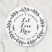 Laurel Wreath Laat Liefde Brouwen Trouwronde Bedankjes Labels (Voorkant)