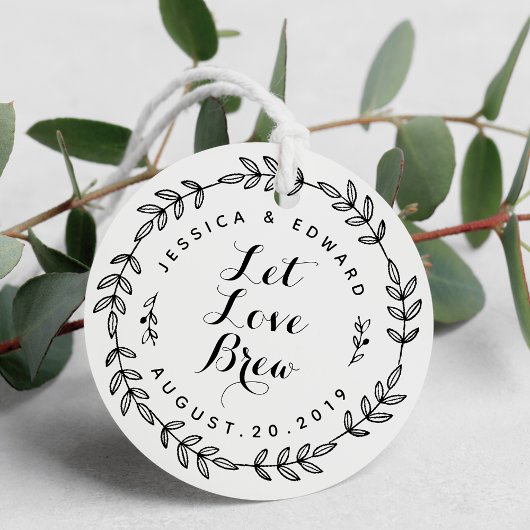 Laurel Wreath Laat Liefde Brouwen Trouwronde Bedankjes Labels