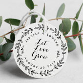 Laurel Wreath Laat Liefde Grow Bruiloft Ronde Bedankjes Labels