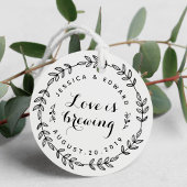 Laurel Wreath Love is Brewing Wedding Round Bedankjes Labels