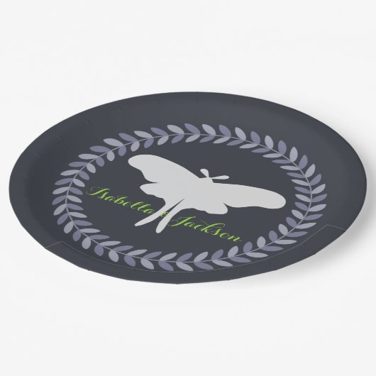 Laurel Wreath & Luna Moth Papieren Bordje (Gekanteld)
