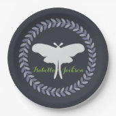 Laurel Wreath & Luna Moth Papieren Bordje (Voorkant)