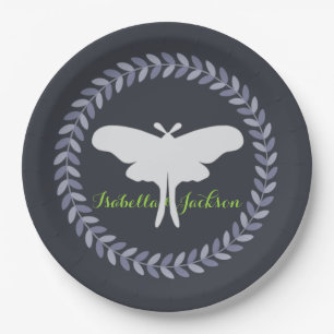 Laurel Wreath & Luna Moth Papieren Bordje