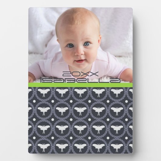 Laurel Wreath & Luna Moth Plaque Fotoplaat (voorkant)
