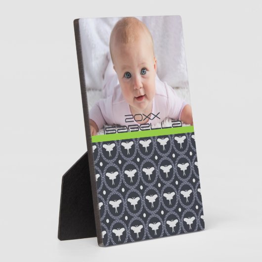 Laurel Wreath & Luna Moth Plaque Fotoplaat (Zijkant)