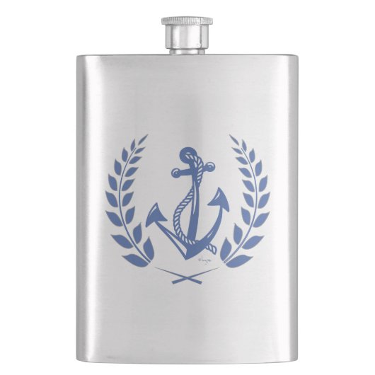 Laurel Wreath met Nautical Anchor Flacon (Voorkant)