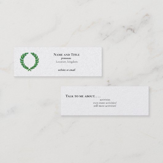 Laurel Wreath Mini Visitekaartje (Voorkant / Achterkant)