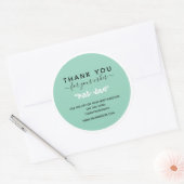 Laurel Wreath Mint Bedankt voor de bestelling Ronde Sticker (Envelop)