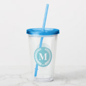 Laurel Wreath Monogram Acryl Drinkbeker (Achterkant)