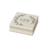 Laurel Wreath Monogram Bruiloft Save the Date Rubberstempel (Stempel)