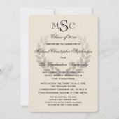 Laurel Wreath Monogram Classic College Graduation Kaart (Voorkant)