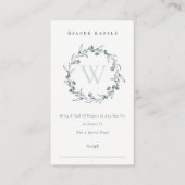 Laurel Wreath Monogram Diaper Baby shower Raffle Informatiekaartje (Voorkant)