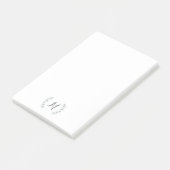 Laurel wreath monogram gepersonaliseerde kantoorbe post-it® notes (Schuin)