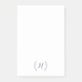 Laurel wreath monogram gepersonaliseerde kantoorbe post-it® notes (Voorkant)