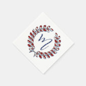 Laurel Wreath Monogram M Sterren en Strepen USA Servet (Hoek)