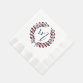 Laurel Wreath Monogram M Sterren en Strepen USA Servet (Hoek)