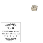 Laurel Wreath Monogram Retouradres Rubberstempel (Gestempeld)