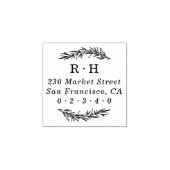 Laurel Wreath Monogram Retouradres Rubberstempel (Afrduk)