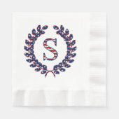 Laurel Wreath Monogram S Stars en Stripes USA Servet (Voorkant)